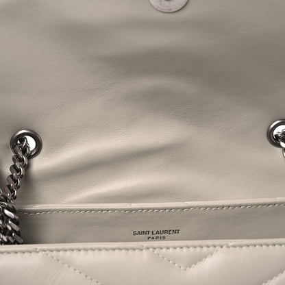 Saint Laurent Calfskin Y Quilted Monogram Small Loulou Chain Satchel Ivory 10 of 10