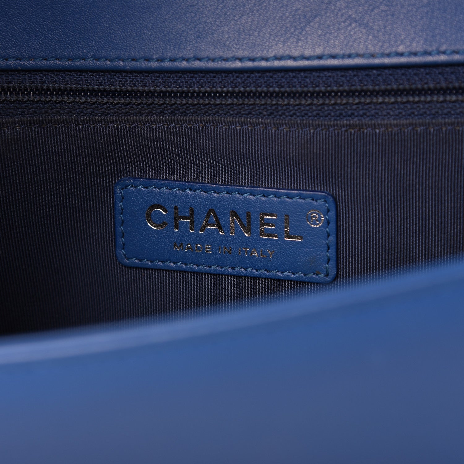 Chanel Calfskin Chevron Quilted New Medium Boy Flap Bright Blue 8 of 10