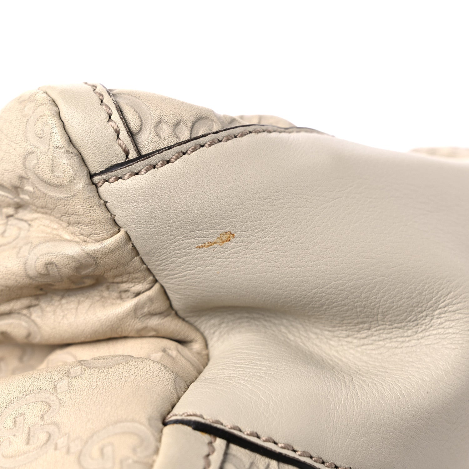 Gucci Guccissima Medium D Gold Hobo Off White 12 of 13
