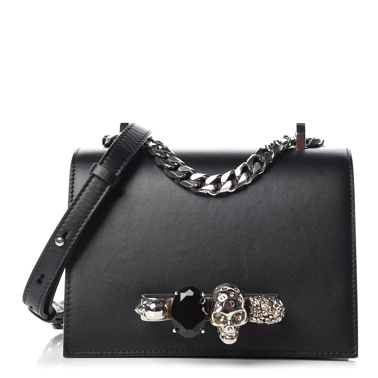 Alexander McQueen Calfskin Knuckle Crossbody Black 1 of 9