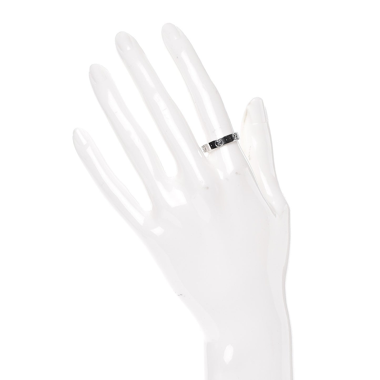 18K White Gold 4mm Icon Thin Band Ring 6