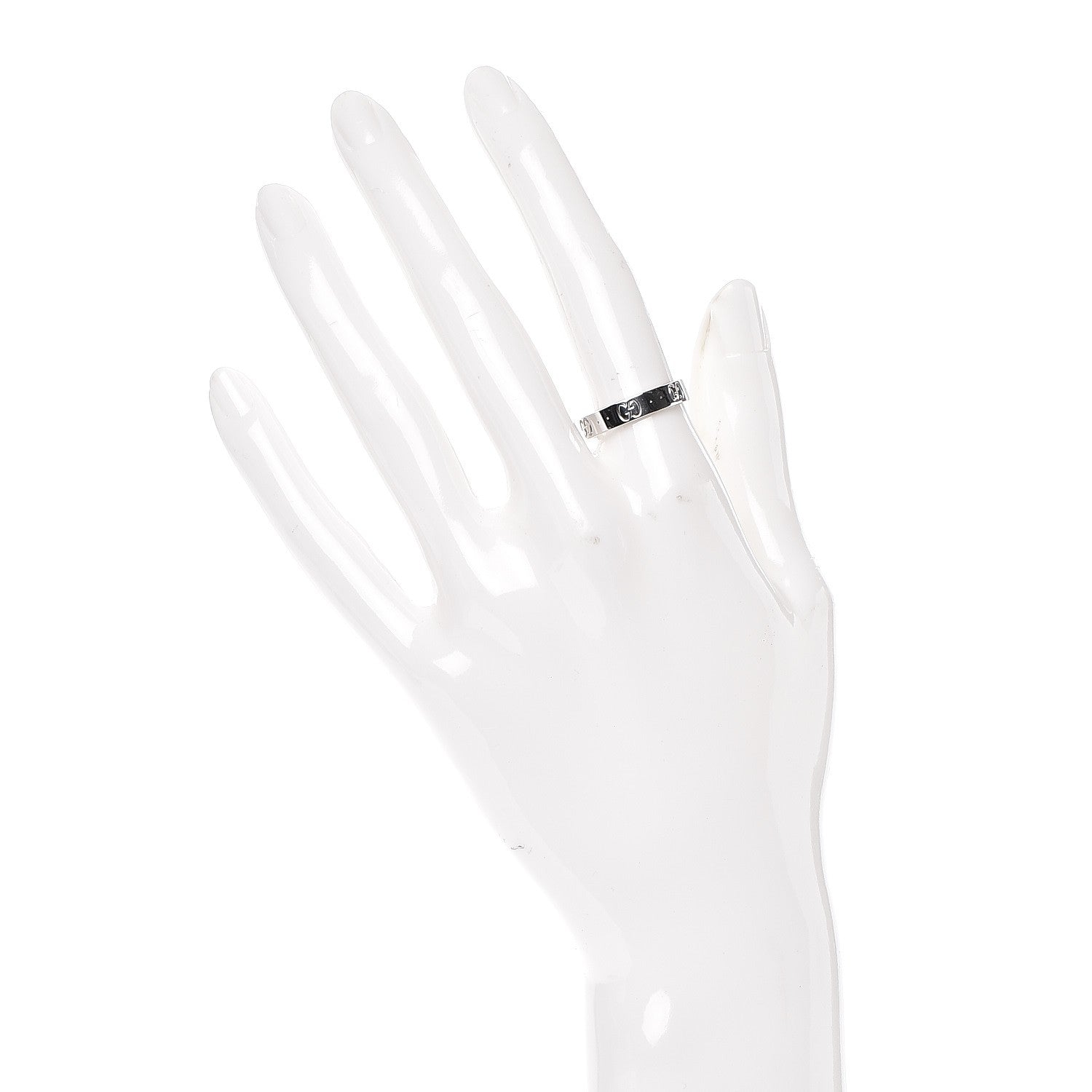 Gucci 18K White Gold 4mm Icon Thin Band Ring 6 2 of 5