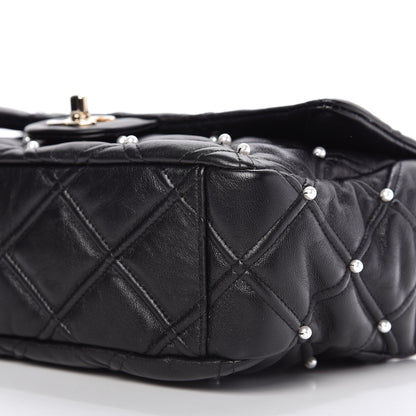 Chanel Lambskin Quilted Pearl Studded Flap Black 8 of 11