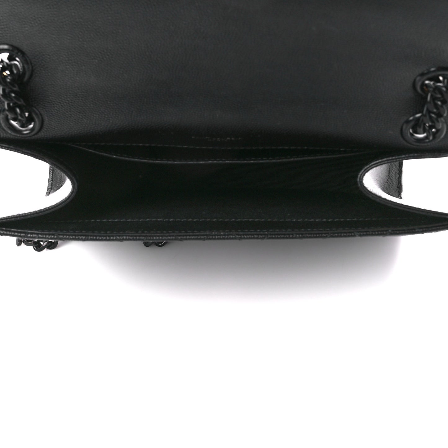 Grain De Poudre Textured Mixed Matelasse Triquilt Medium Monogram Monochrome Satchel Black