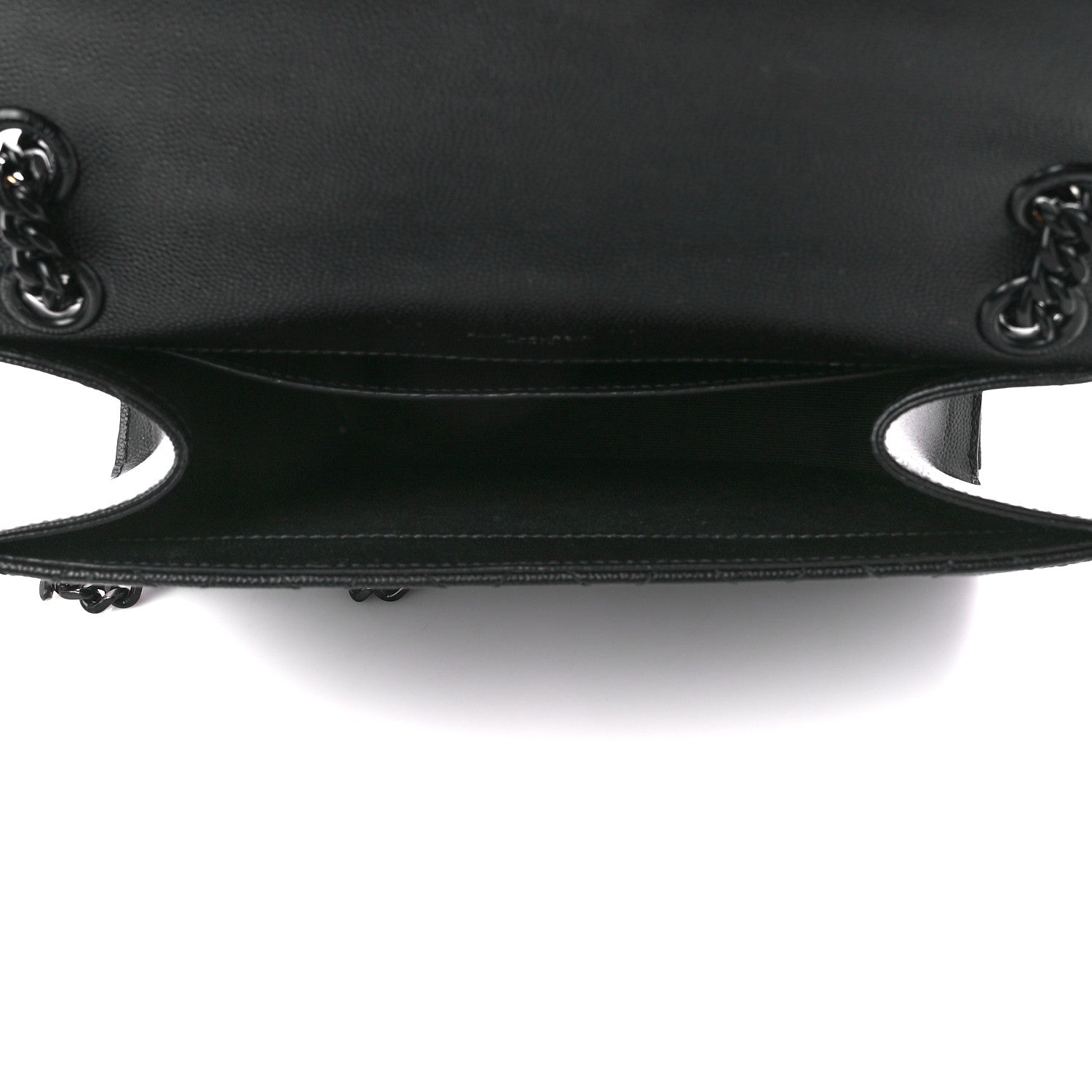 Saint Laurent Grain De Poudre Textured Mixed Matelasse Triquilt Medium Monogram Monochrome Satchel Black 6 of 12