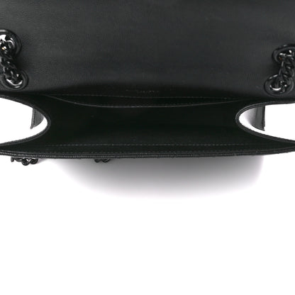 Saint Laurent Grain De Poudre Textured Mixed Matelasse Triquilt Medium Monogram Monochrome Satchel Black 6 of 12