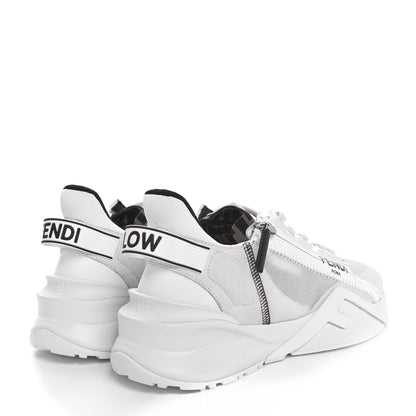 Fendi Nylon Suede Transparent Fendi Flow Low Top Sneakers 40 White 5 of 9
