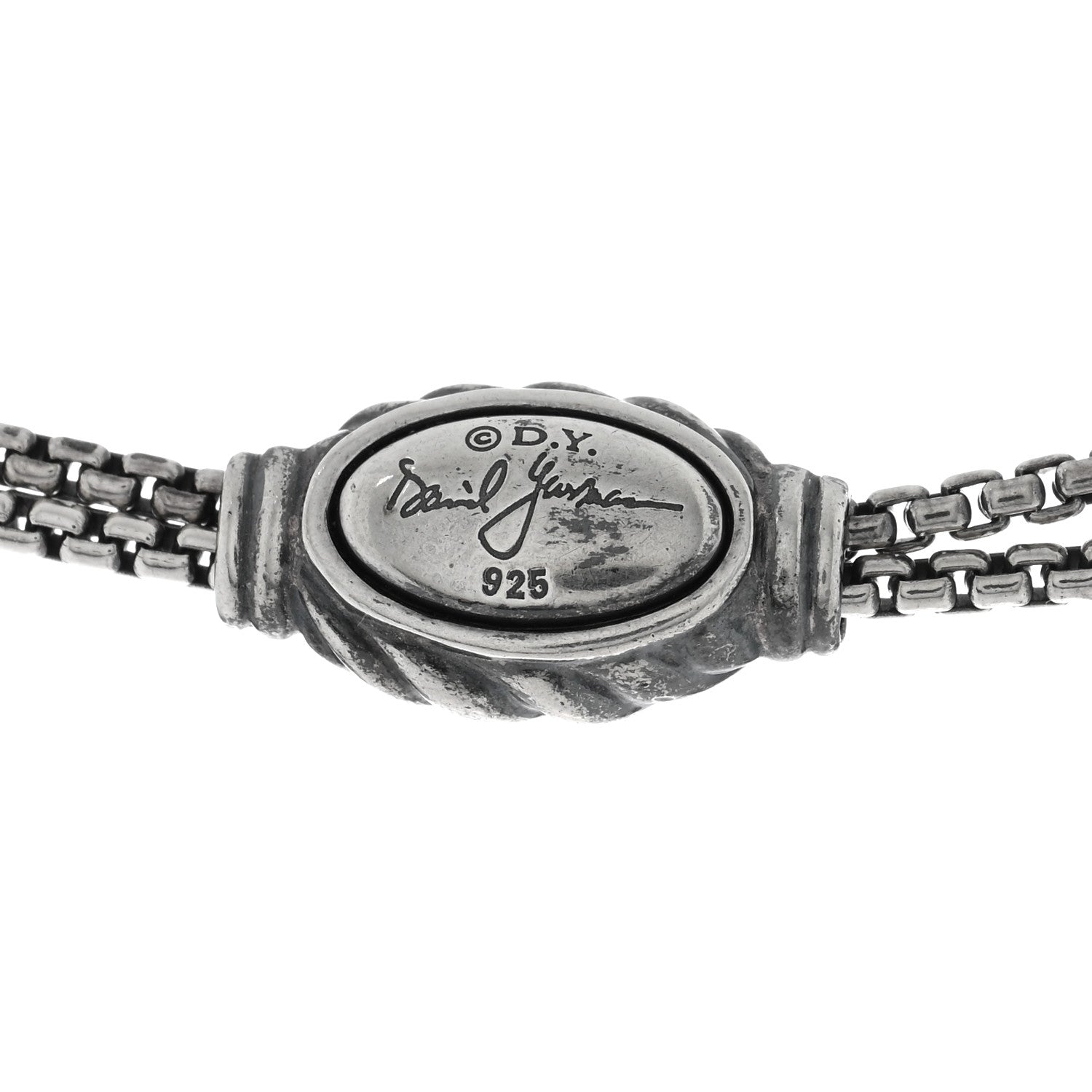 David Yurman Sterling Silver 14K Yellow Gold 37mm Crossover Pendant Necklace 4 of 4