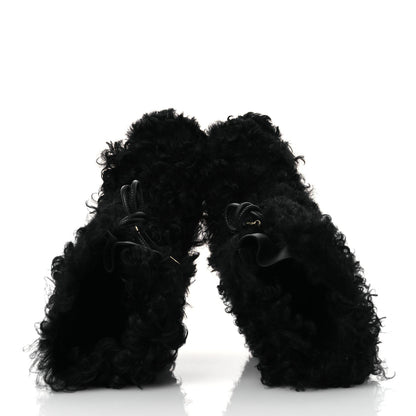 Chanel Shearling Sheepskin High Boots 38 Black 2 of 10