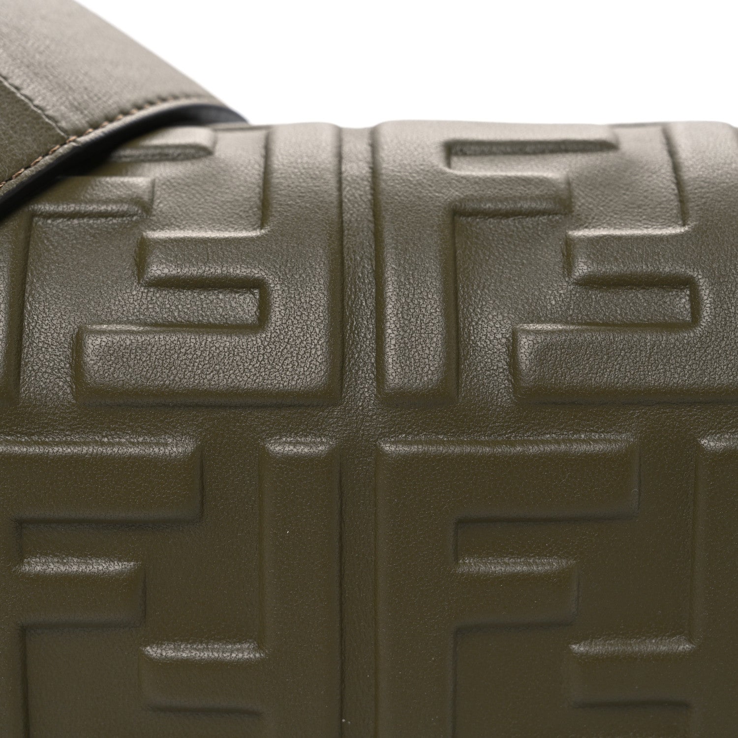 Fendi Nappa FF 1974 Embossed Baguette Avocado 8 of 10
