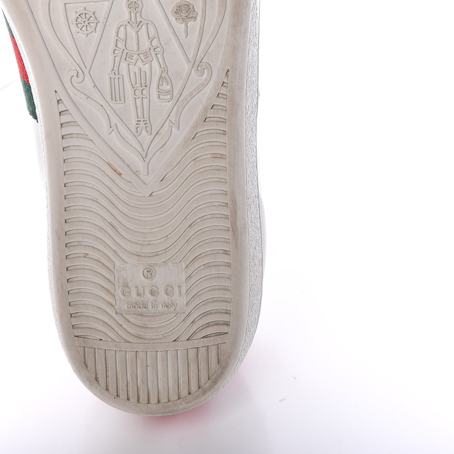 Calfskin Ayers Bee Embroidered Womens Ace Sneakers 37 White Green