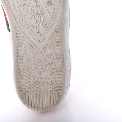 Gucci Calfskin Ayers Bee Embroidered Womens Ace Sneakers 37 White Green 14 of 23
