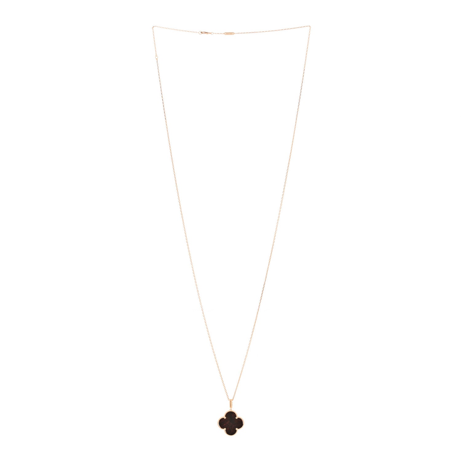 Van Cleef & Arpels 18K Rose Gold Letterwood Magic Alhambra Long Necklace 3 of 5