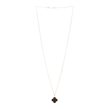 Van Cleef & Arpels 18K Rose Gold Letterwood Magic Alhambra Long Necklace 3 of 5