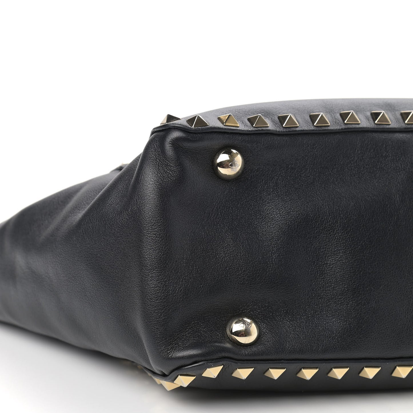Vitello Small Rockstud Tote Black