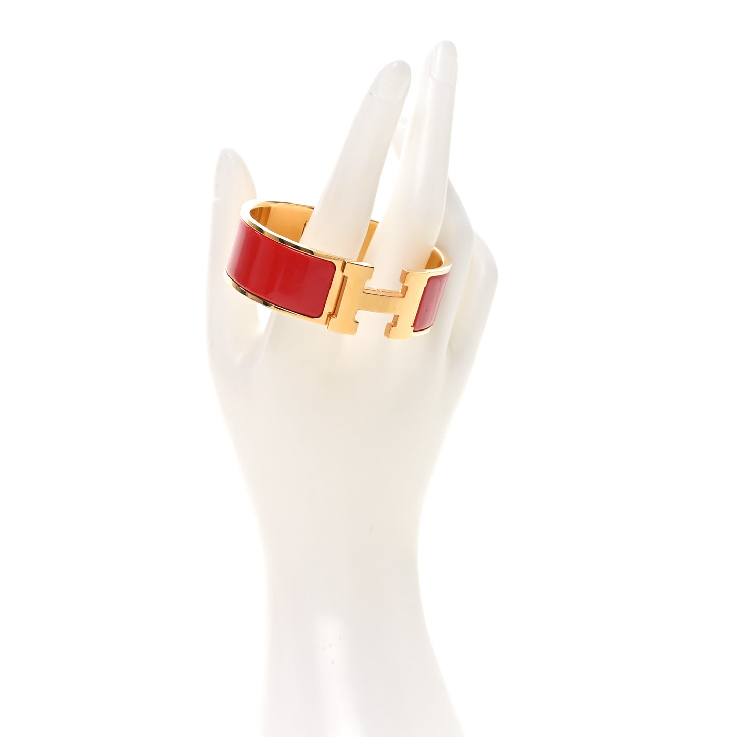 Enamel Wide Clic Clac H Bracelet GM Red