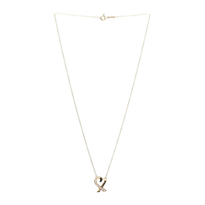 Tiffany 18K Yellow Gold Diamond Small Paloma Picasso Loving Heart Pendant Necklace 3 of 4