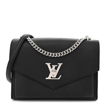 Louis Vuitton Soft Calfskin Mylockme Chain Bag BB Black 1 of 10