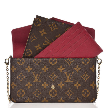 Louis Vuitton Monogram Pochette Felicie Chain Wallet Fuchsia 5 of 11
