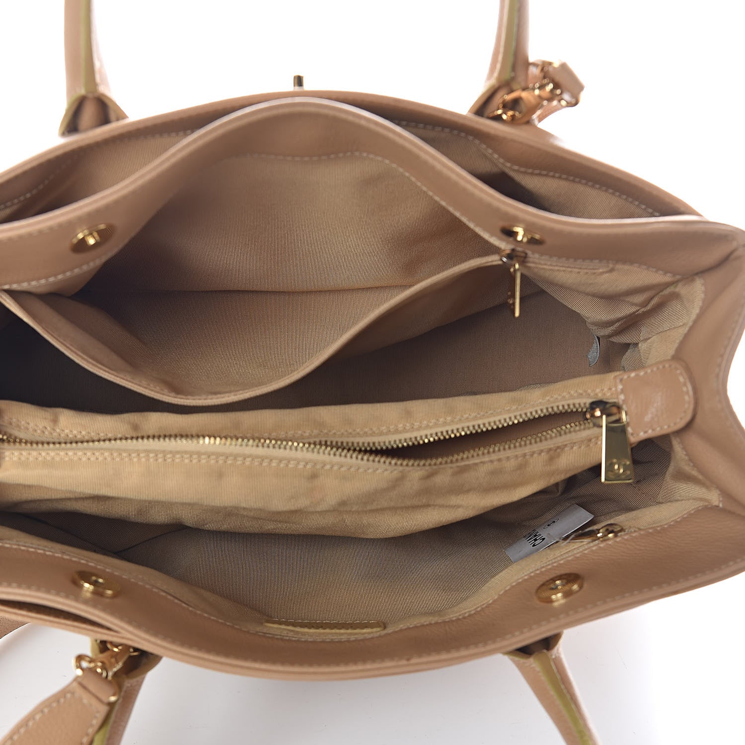 Chanel Calfskin Cerf Executive Shopper Tote Beige Clair 5 of 12