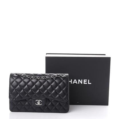 Chanel Lambskin Quilted Jumbo Double Flap Black 19 of 19