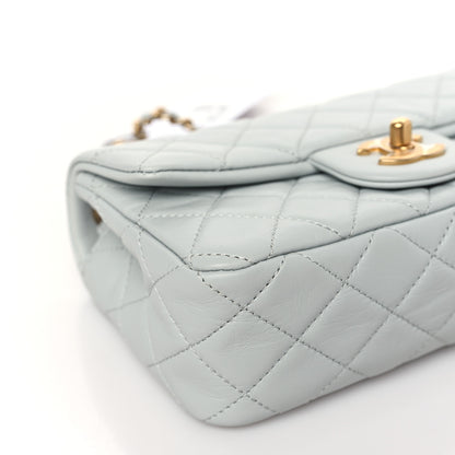 Chanel Lambskin Quilted Mini Rectangular Pearl Crush Flap Grey 7 of 9