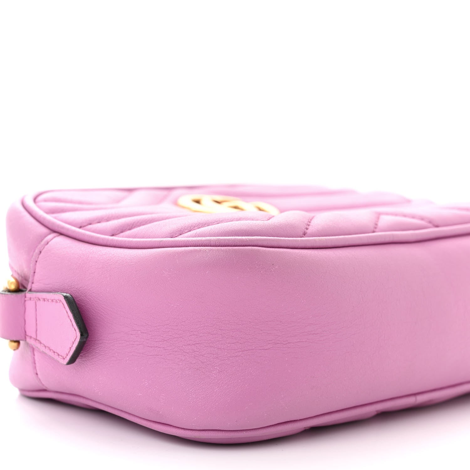 Gucci Calfskin Matelasse Mini GG Marmont Chain Shoulder Bag Candy Mousse 9 of 12