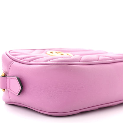 Gucci Calfskin Matelasse Mini GG Marmont Chain Shoulder Bag Candy Mousse 9 of 12