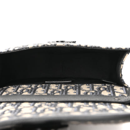 Christian Dior Oblique Grained Calfskin Mini Gallop Bag With Strap Black Beige 5 of 11