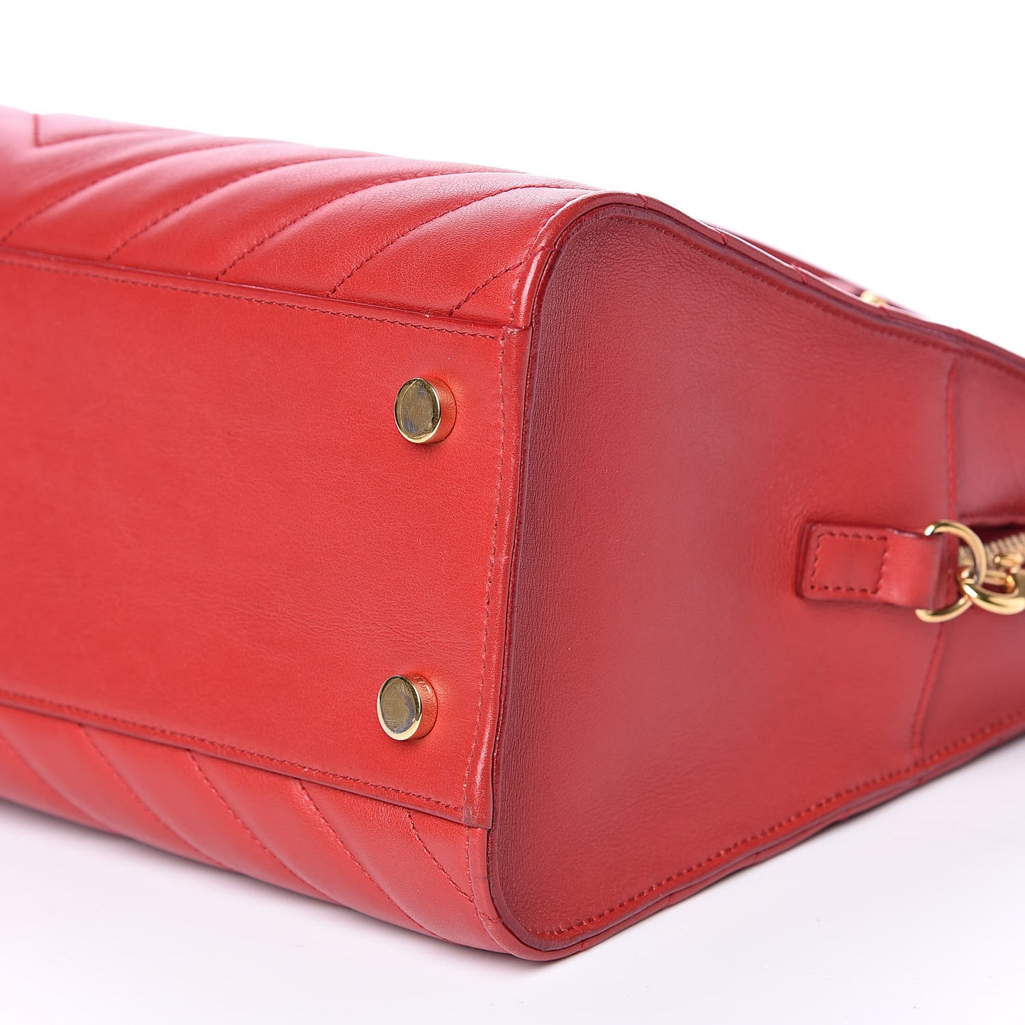 Calfskin Matelasse Chevron Small Monogram Cabas Lipstick Red