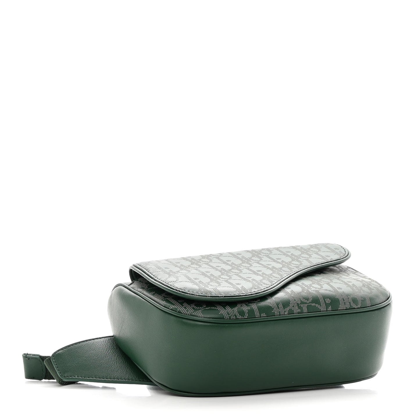 Galaxy Calfskin Oblique World Tour Saddle Belt Bag Green