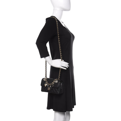 Chanel Lambskin Quilted Mini Coco Charms Rectangular Flap Black 2 of 11
