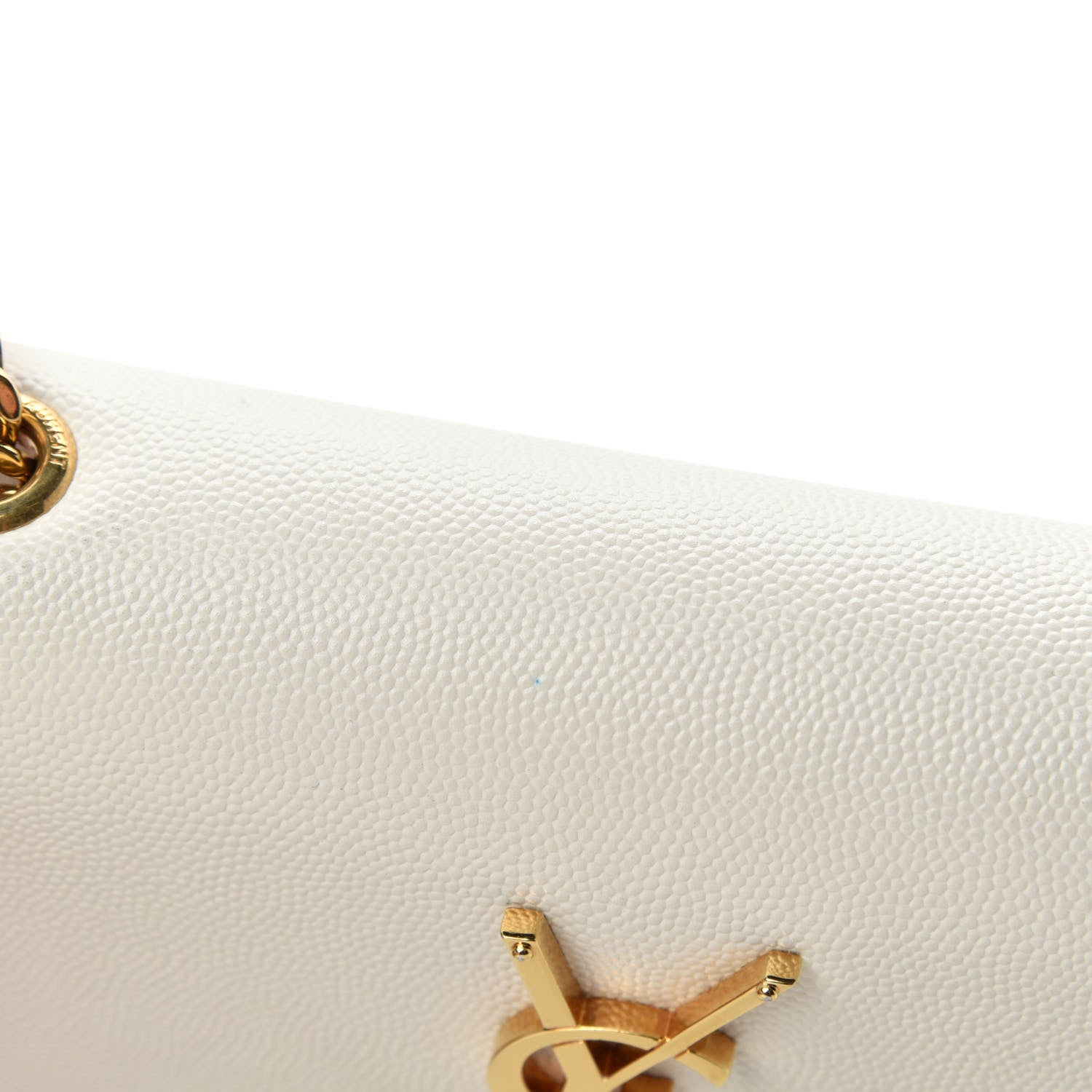 Saint Laurent Grain De Poudre Small Monogram Kate Satchel Blanc Vintage 10 of 13