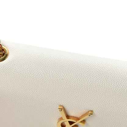 Saint Laurent Grain De Poudre Small Monogram Kate Satchel Blanc Vintage 10 of 13
