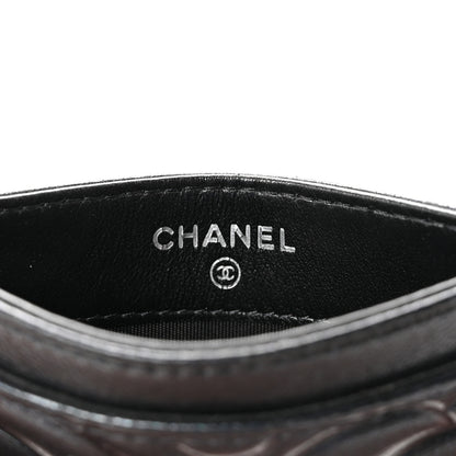 Chanel Lambskin Camellia Embossed Card Holder Black 6 of 8