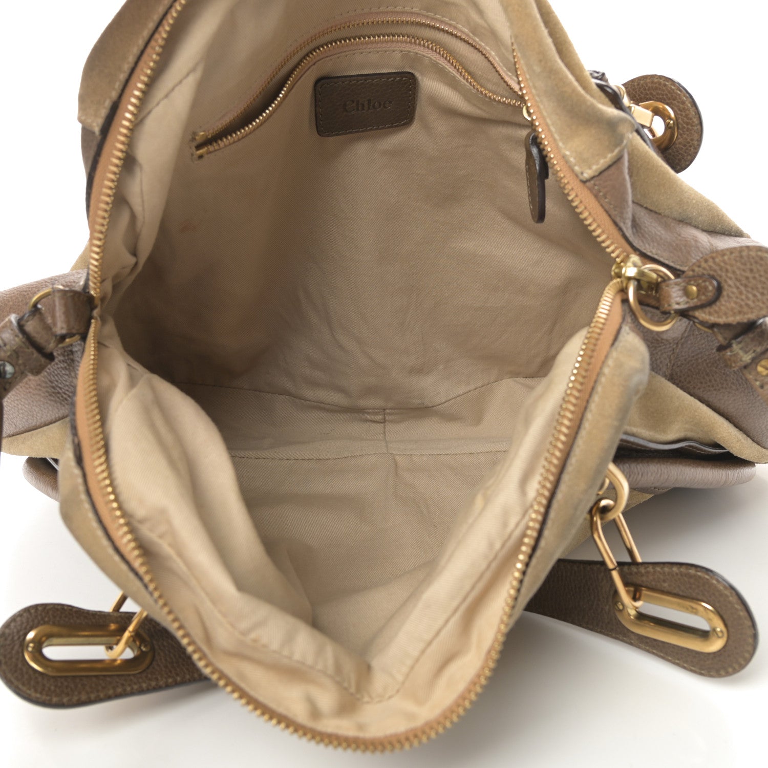 Chloe Suede Calfskin Large Paraty Khaki 5 of 17