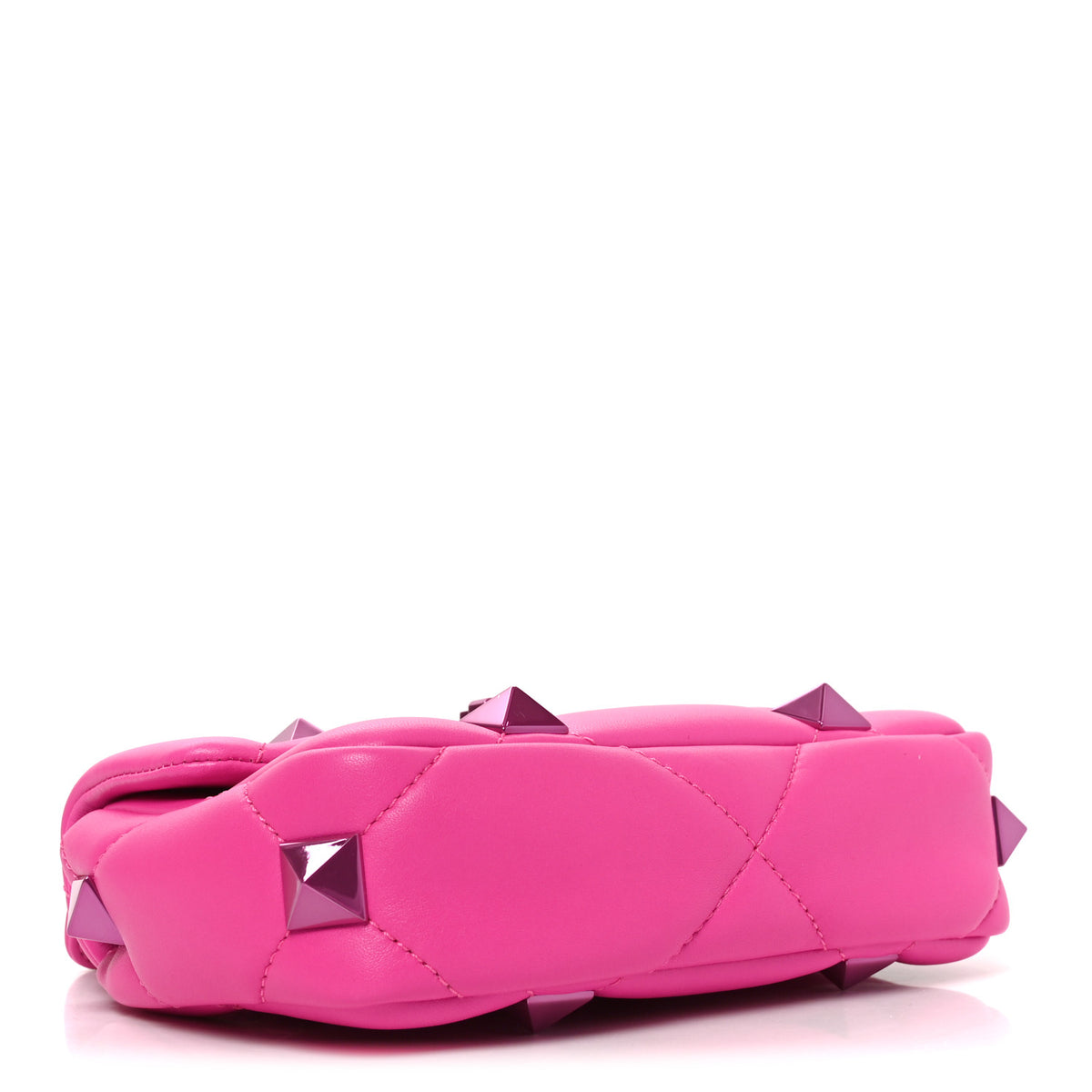 Nappa Lacquer Monochrome Small Roman Stud Shoulder Bag Pink PP