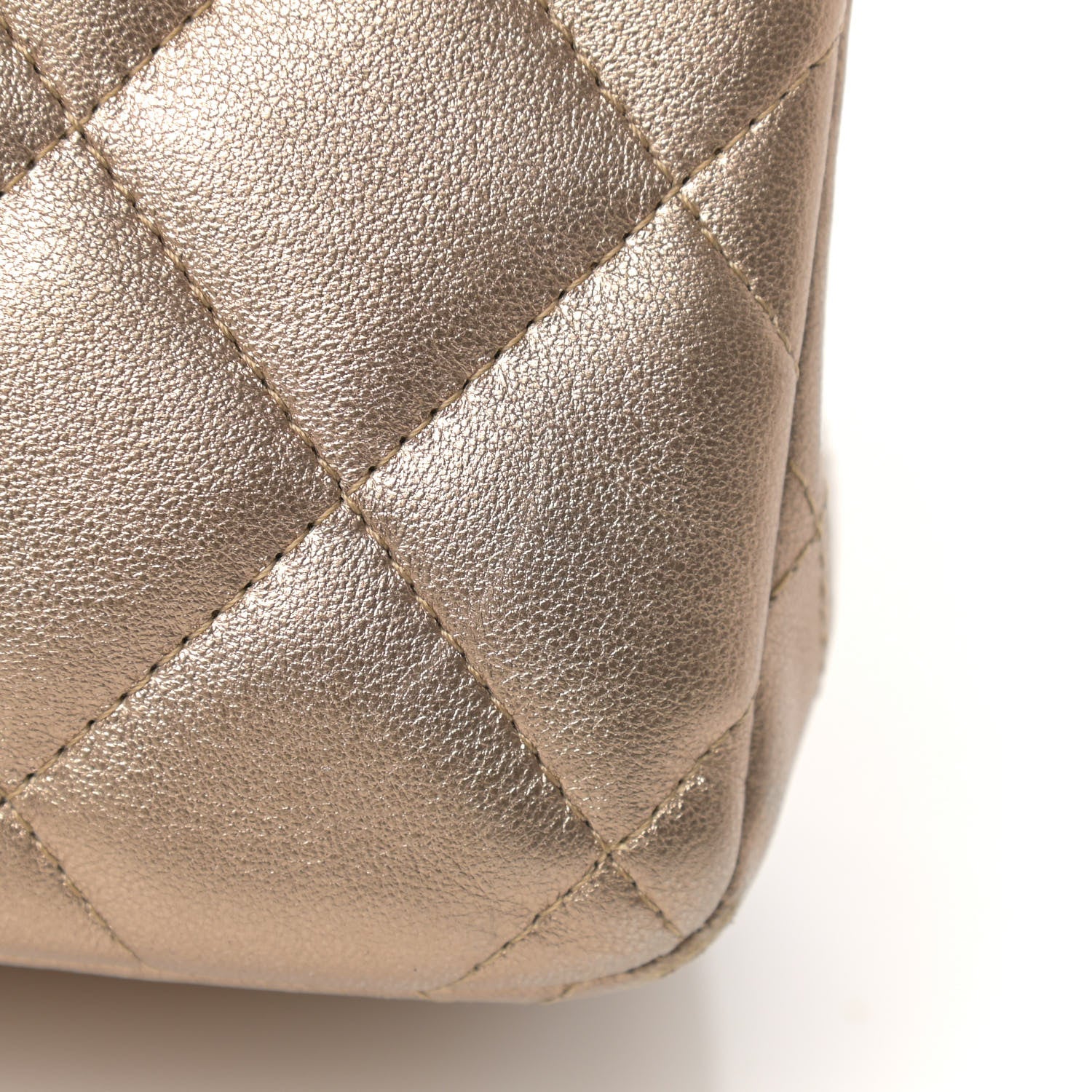 Chanel Metallic Lambskin Quilted Jumbo Double Flap Gold 11 of 17