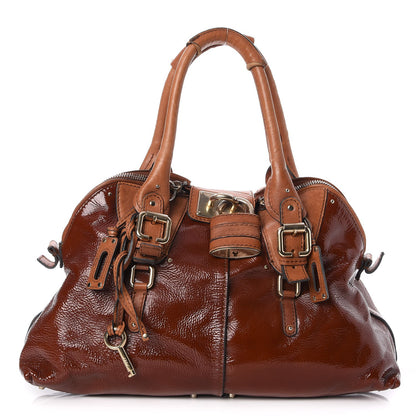 Chloe Patent Paddington Tote Brown 1 of 14