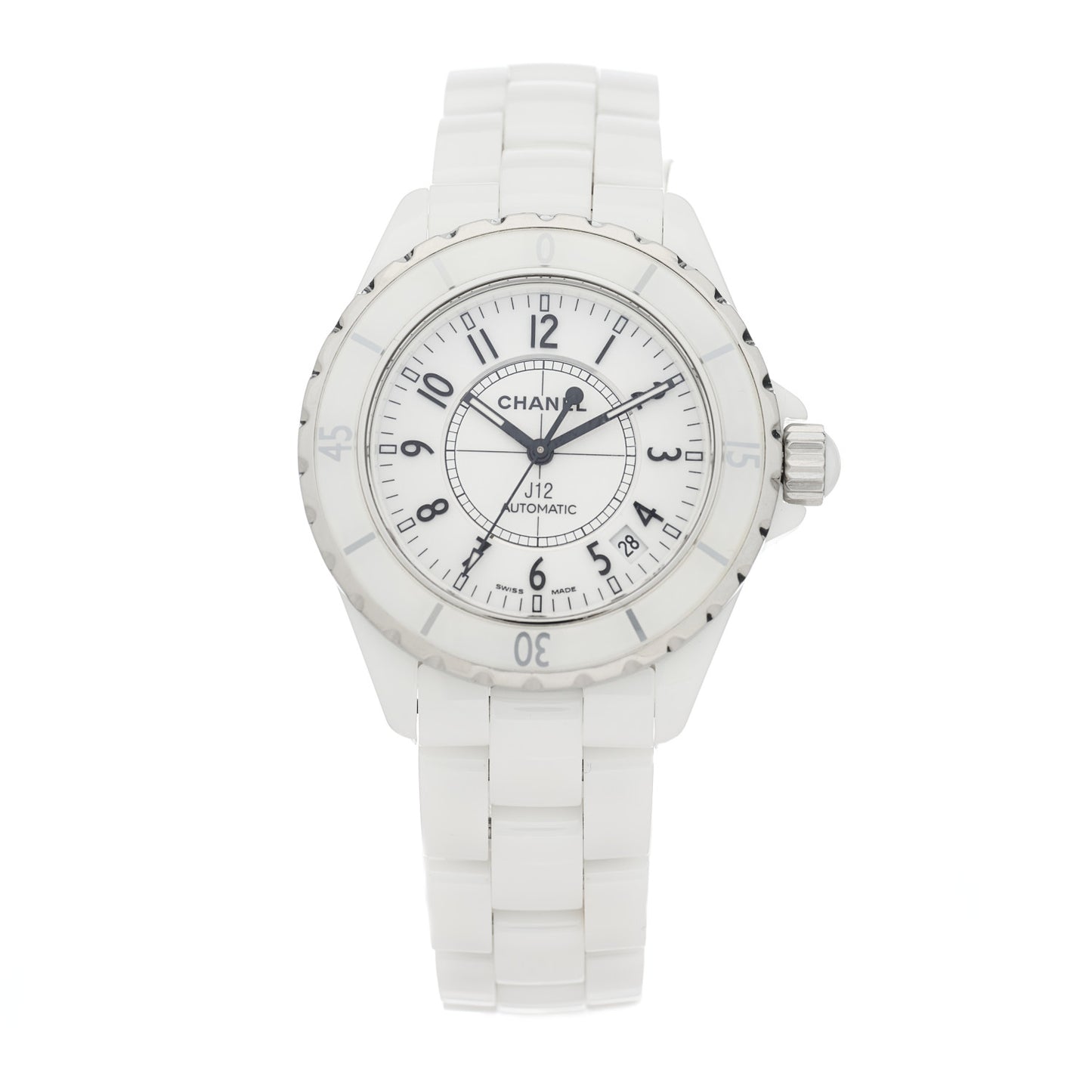 Stainless Steel Ceramic 38mm J12 Automatic Watch White