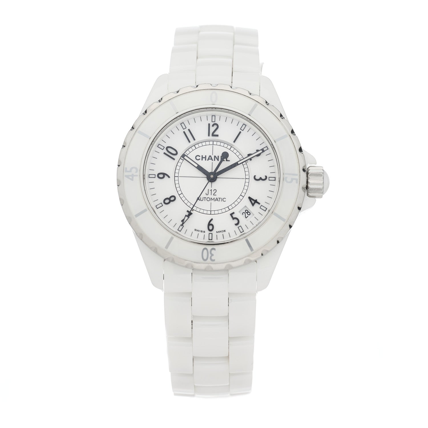 Chanel Stainless Steel Ceramic 38mm J12 Automatic Watch White 1 of 4