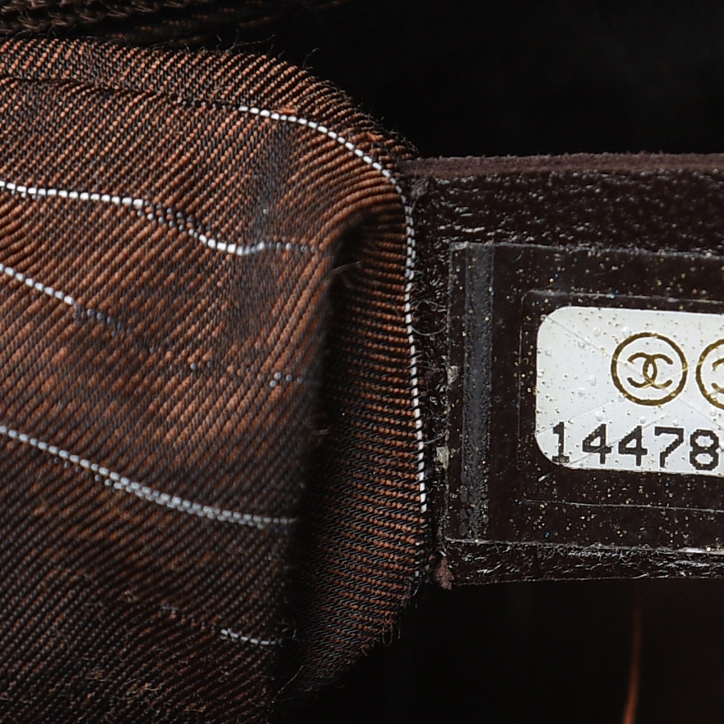 Calfskin CC Shoulder Bag Dark Beige