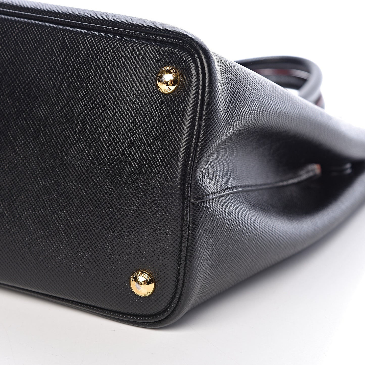 Saffiano Cuir Medium Double Bag Black Fuoco