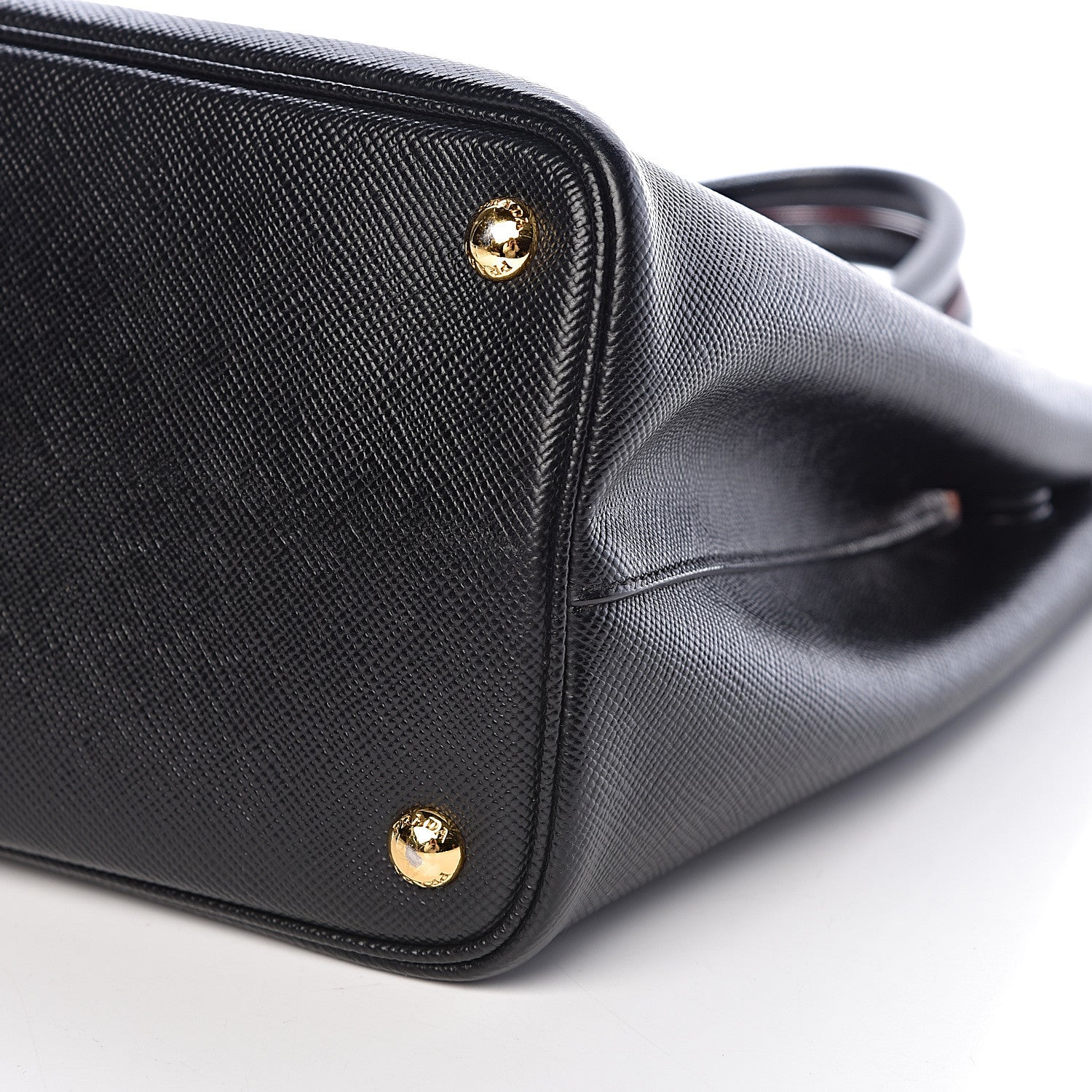 Prada Saffiano Cuir Medium Double Bag Black Fuoco 12 of 13