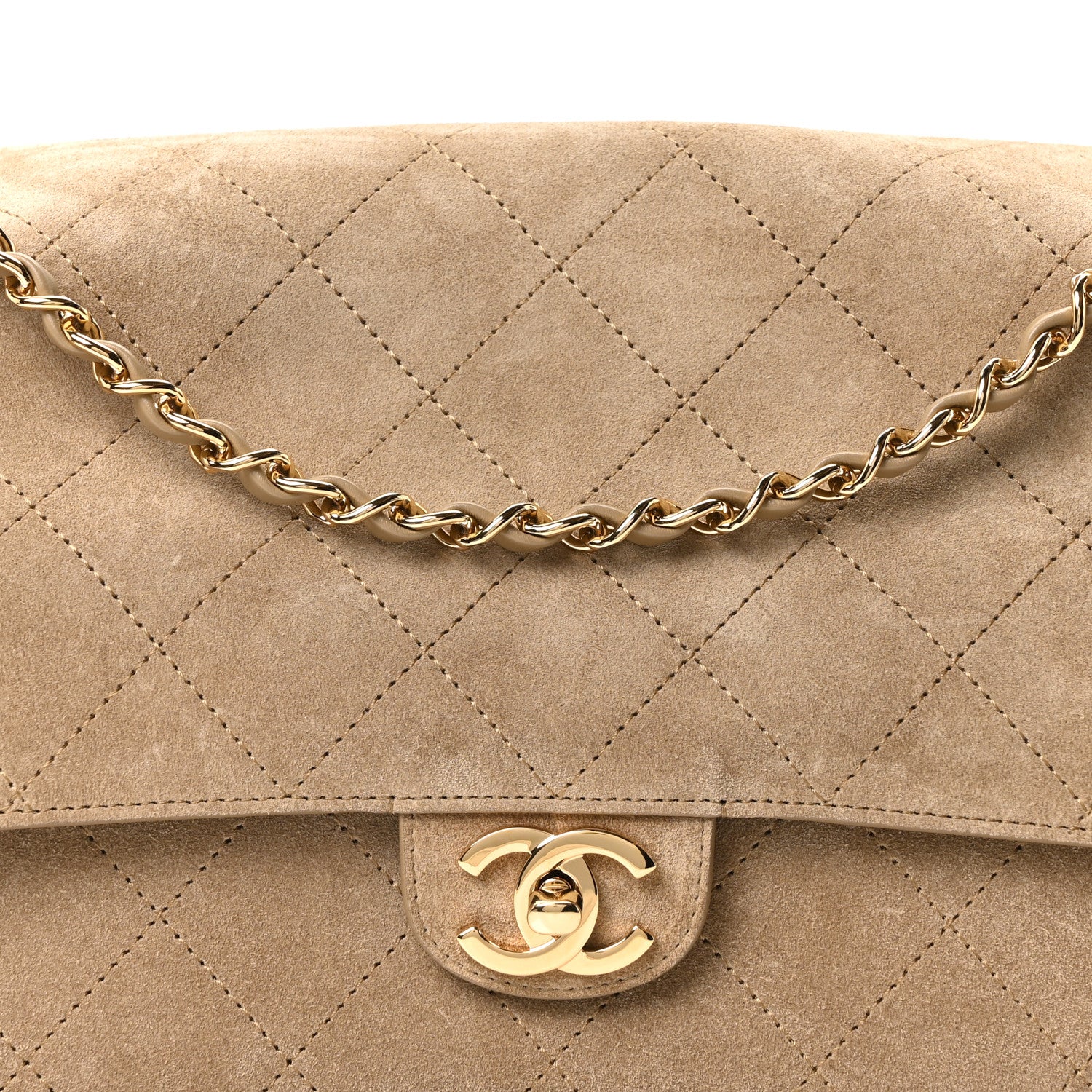 Chanel Suede Calfskin Small Souplissimo Maxi Flap Dark Beige 8 of 10