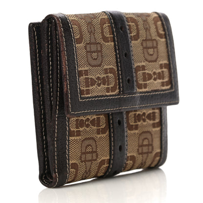 Gucci Horsebit Canvas Buckle Compact Wallet Brown 3 of 19