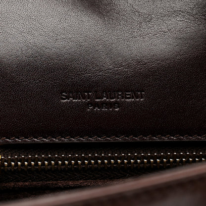 Saint Laurent Calfskin Woven Monogram Medium Niki Chain Satchel Burnt Brown 10 of 21