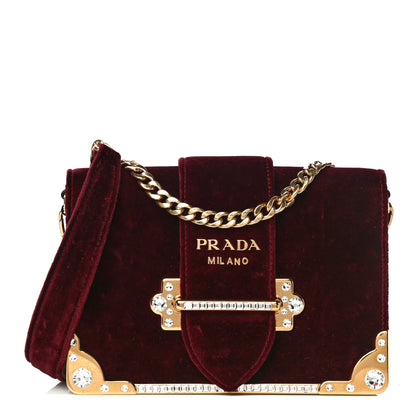 Prada Velvet Crystal Cahier Shoulder Bag Ribes 1 of 13