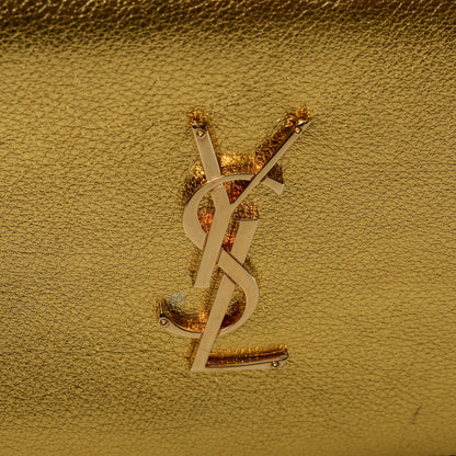 Saint Laurent Metallic Calfskin Monogram Chain Wallet Gold 5 of 7