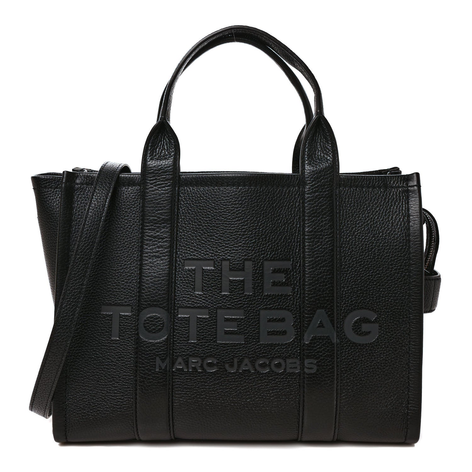 Marc Jacobs Grained Calfskin Medium The Tote Bag Black 1 of 9